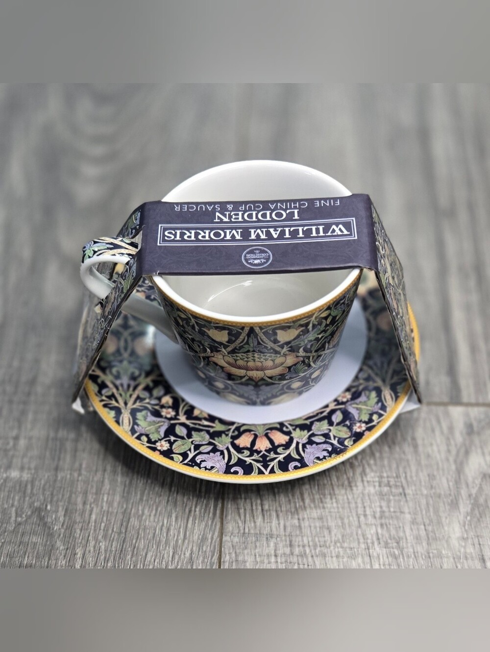 William Morris Lodden Fine China Cup & Saucer Set Leonardo Collection NWT